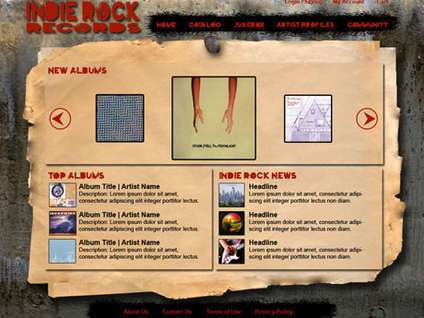 Indie Rock Records web Site Design